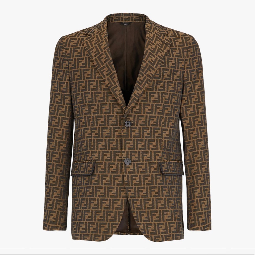Fendi FF Jacquard Fabric Blazer Jacket